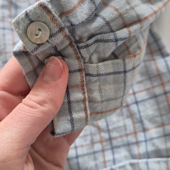 Pepa London Plaid Peter Pan Collar Button Down Shirt Blouse - Picture 4 of 8